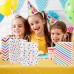 12 Stück Bunte Geschenktüten Kindergeburtstag, 21x15x8 cm Punkte Klein Papiertüten mit Henkel, Regenbogen Geburtstagstüten Kinder Kraftpapier Mitgebsel Tüten für Geburtstag Giveaways Hochzeit Party